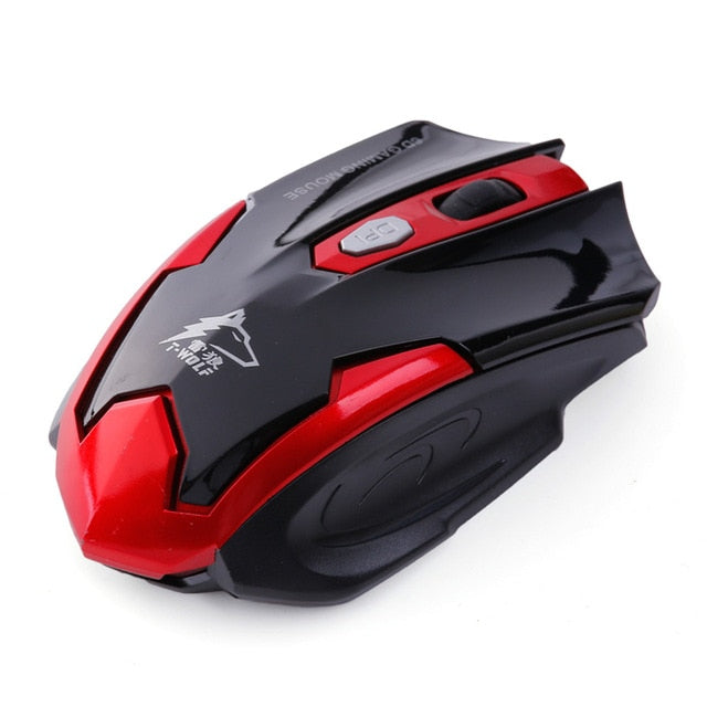 Silent Wireless Optical Mouse Gamer 2.4GHz PC Gaming Mice 2400DPI Adjustable Ergonomic Mouse